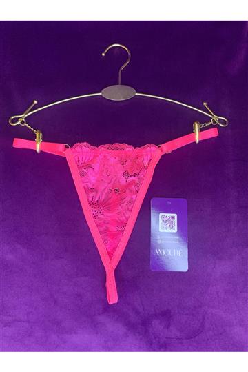 CALCINHA STRASS EM RENDA (CU TA ON) ROSA