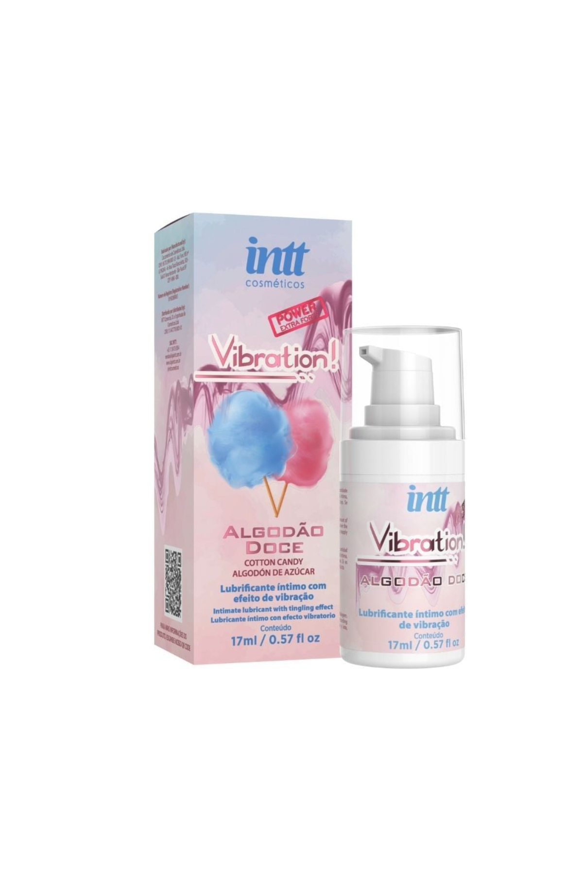 GEL VIBRATION EXTRA FORTE VIBRA, PULSA E AQUECE ALGODAO DOCE 17ML