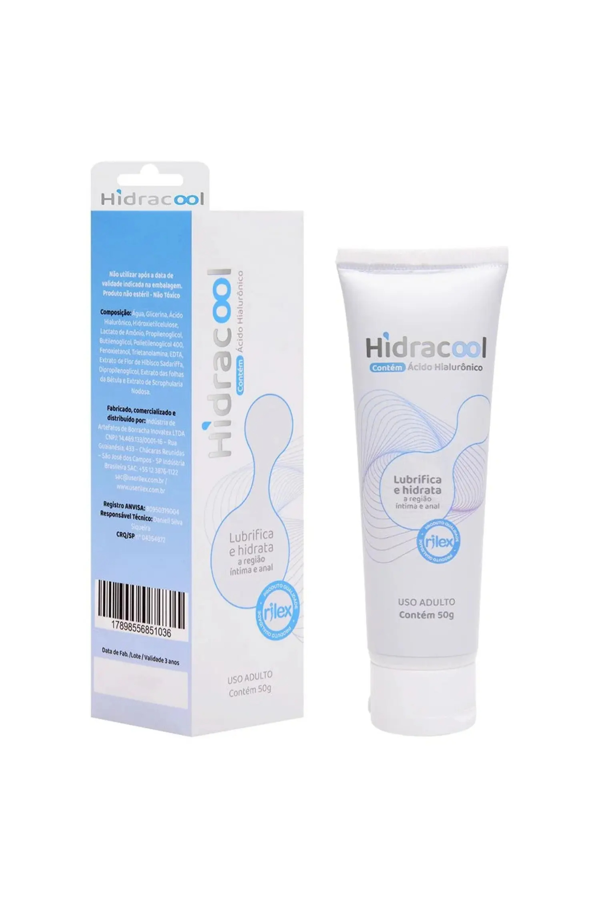 LUBRIFICANTE E HIDRATANTE INTIMO HIDRACOOL COM ACIDO HIALURONICO 50g